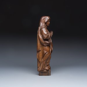A French carved oak 'Virgin Mary at the Annunciation' figure — 照片 5