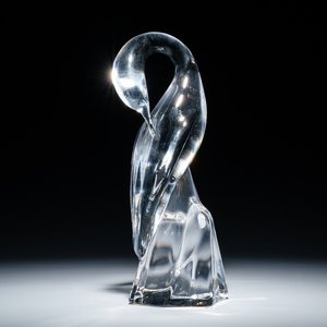 A French crystal model of a crane, Daum, Nancy, 20th C. — 照片 1