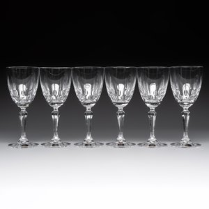 A French crystal wine cooler, six champagne flutes, six wine glasses and six water glasses, in original Arnauld de Brissac boxes, 1970s — photo 14