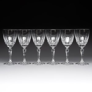 A French crystal wine cooler, six champagne flutes, six wine glasses and six water glasses, in original Arnauld de Brissac boxes, 1970s — photo 15