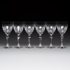 A French crystal wine cooler, six champagne flutes, six wine glasses and six water glasses, in original Arnauld de Brissac boxes, 1970s — photo 2
