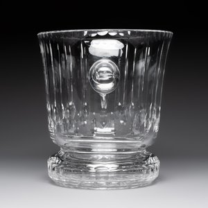 A French crystal wine cooler, six champagne flutes, six wine glasses and six water glasses, in original Arnauld de Brissac boxes, 1970s — photo 21