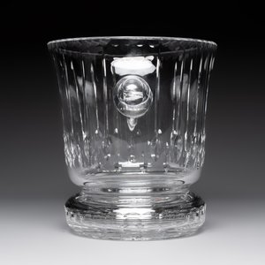A French crystal wine cooler, six champagne flutes, six wine glasses and six water glasses, in original Arnauld de Brissac boxes, 1970s — photo 23