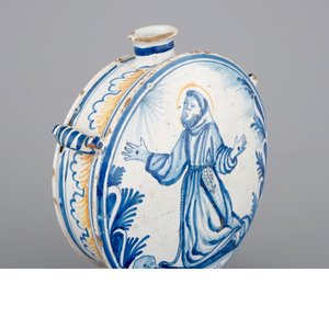 A French faience pilgrim's flask with St.-Francis, Nevers, 18th C. — 照片 7