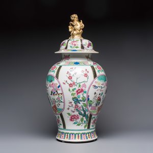 A French famille rose-style 'Xi Xiang Ji' covered vase, Samson, Paris, 19th C. — foto 3