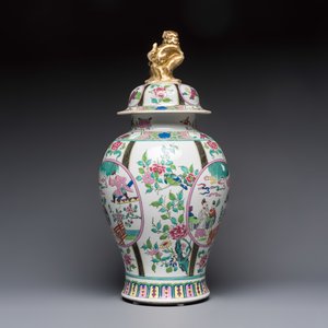 A French famille rose-style 'Xi Xiang Ji' covered vase, Samson, Paris, 19th C. — foto 5
