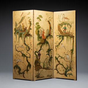 A French or Belgian three-part 'chinoiserie' folding screen, 18/19th C. — photo 1