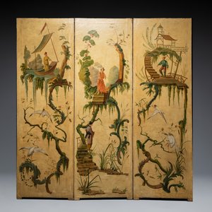 A French or Belgian three-part 'chinoiserie' folding screen, 18/19th C. — photo 2