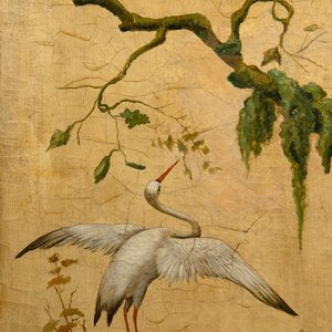 A French or Belgian three-part 'chinoiserie' folding screen, 18/19th C. — photo 8
