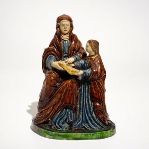 A French Palissy style group of a mother with child, 17th C. — photo 1
