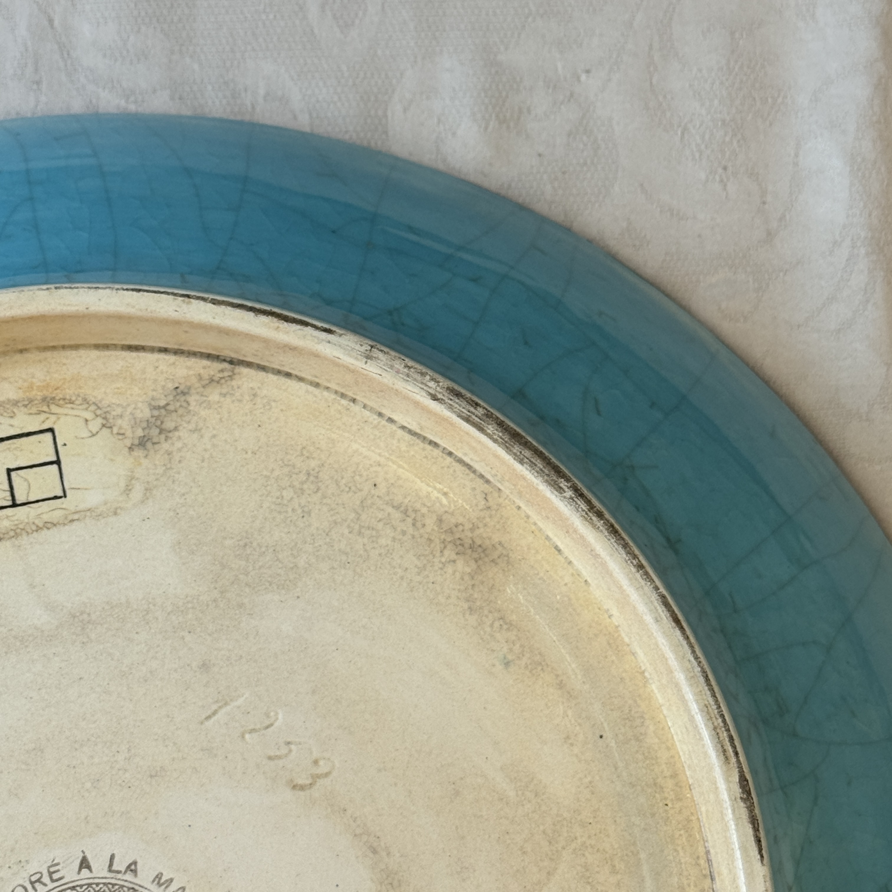 A French polychrome enamelled Longwy 'Cranes among Clouds' charger — photo 15