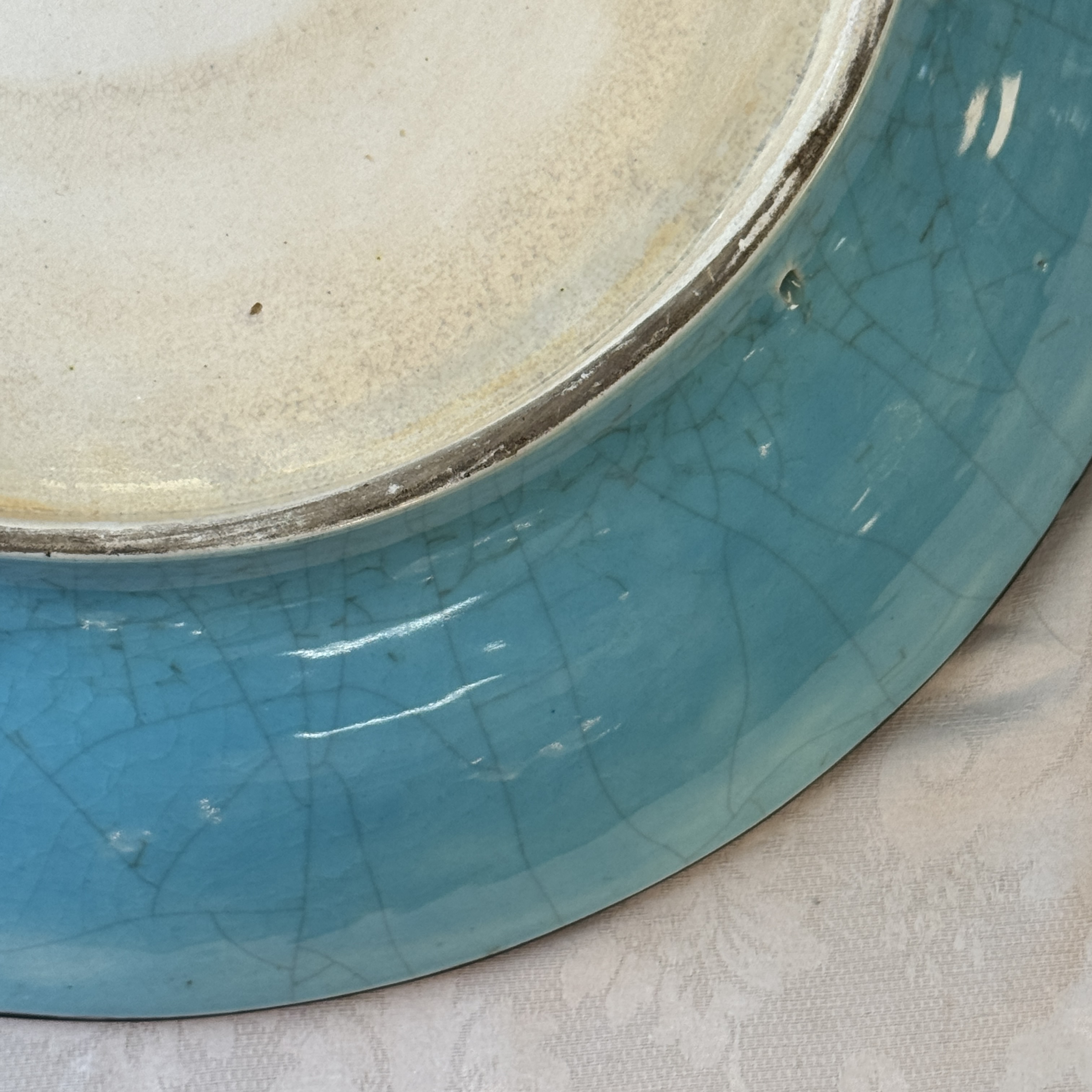A French polychrome enamelled Longwy 'Cranes among Clouds' charger — photo 17