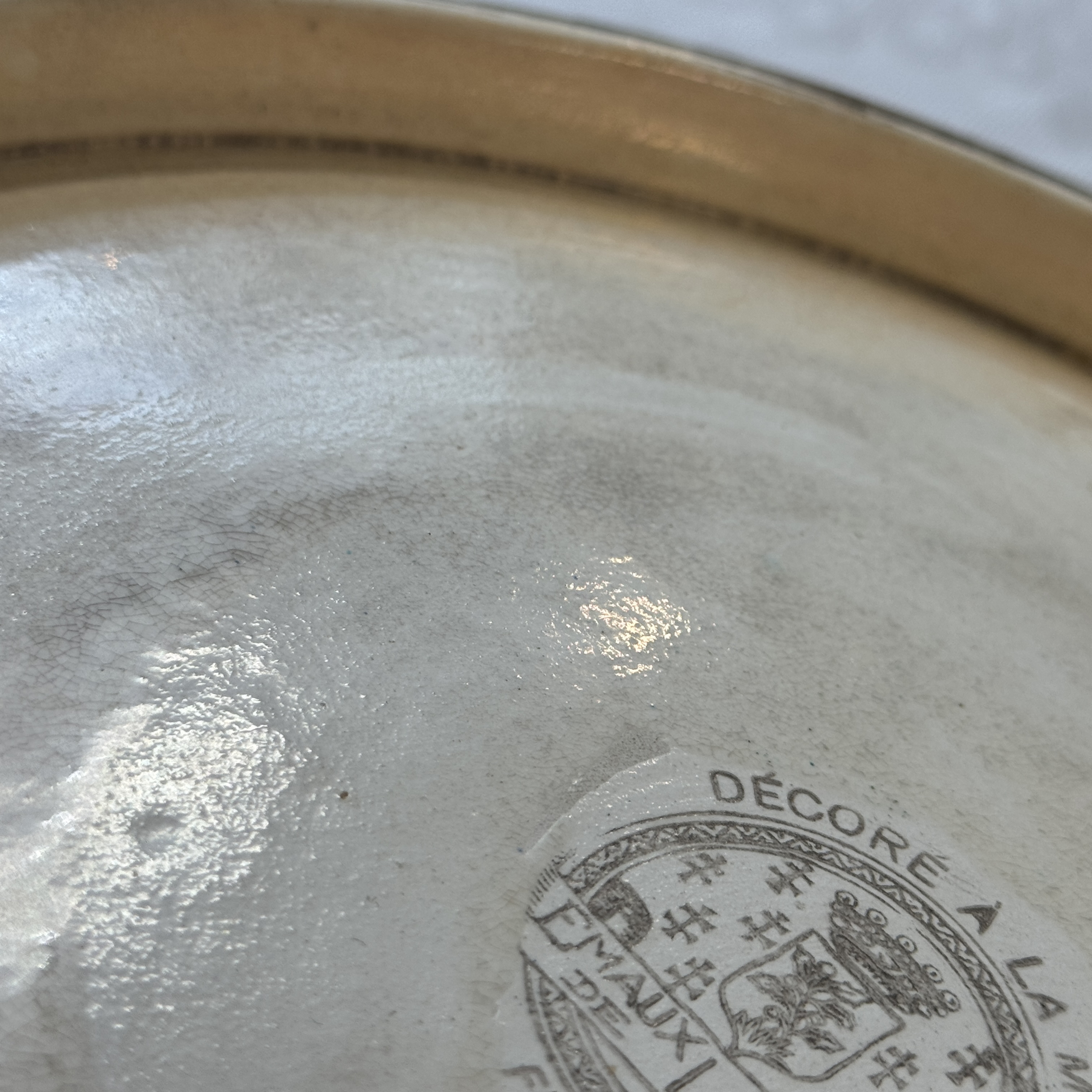 A French polychrome enamelled Longwy 'Cranes among Clouds' charger — photo 20