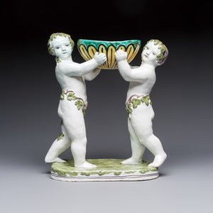 A French polychrome faience group with two Bacchus figures, Geo Martel, Dèsvres, early 20th C. — photo 2