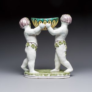 A French polychrome faience group with two Bacchus figures, Geo Martel, Dèsvres, early 20th C. — photo 4