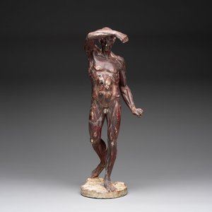 A French polychrome plaster anatomical 'écorché' figure after Jean Antoine Houdon (1741-1828), 19th C. — foto 1