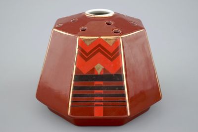 A geometrical art deco flower holder, Saint-Ghislain, Belgium, ca. 1930