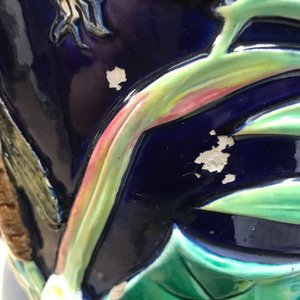 A George Jones Art Nouveau majolica jardiniere on stand, 19th C. — photo 15