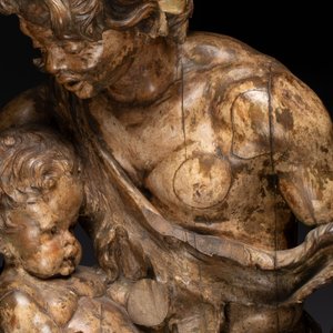 A German lindenwood sculpted group of fauns with traces of polychromy, circle of Balthasar Permoser, ca. 1700 — photo 2
