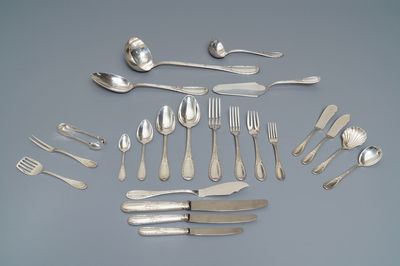 A German silver flatware service, Bruckmann & Sohne, Heilbronn, 20th C.