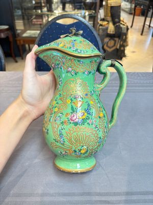 A gilt and enamelled green-ground Asurelik ewer and stand for the Ottoman market, 19th C. — 照片 1