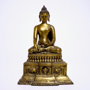 A gilt bronze model of Buddha seated on a throne, Nepal or Tibet, 19/20th C. — 照片 8