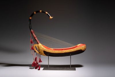 A gilt-lacquered arched harp or saung-gauk, Burma, 19/20th C.