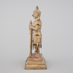A gilt-lacquered bronze figure of a guardian king (Vessavaṇa), probably Thai, 19th C. — photo 3