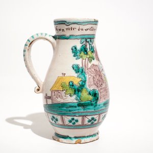 A Gmünden faience jug, Austria, 18th C. and a triangular Ferdiš Kostka dish, Slovakia, ca. 1900 — photo 6