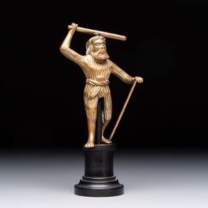 A Gothic brass chandelier finial in the form of a Wild Man, Flanders, ca. 1500 — photo 1