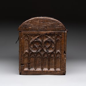 A Gothic Revival oak casket with wrought-iron mounts, 19th C. — 照片 4