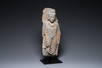 A grey schist figure of Buddha Shakyamuni, Gandhara, 3rd/4th C.