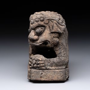 A grey stoneware Buddhist lion, Southeast Asia, 19th C. — foto 3