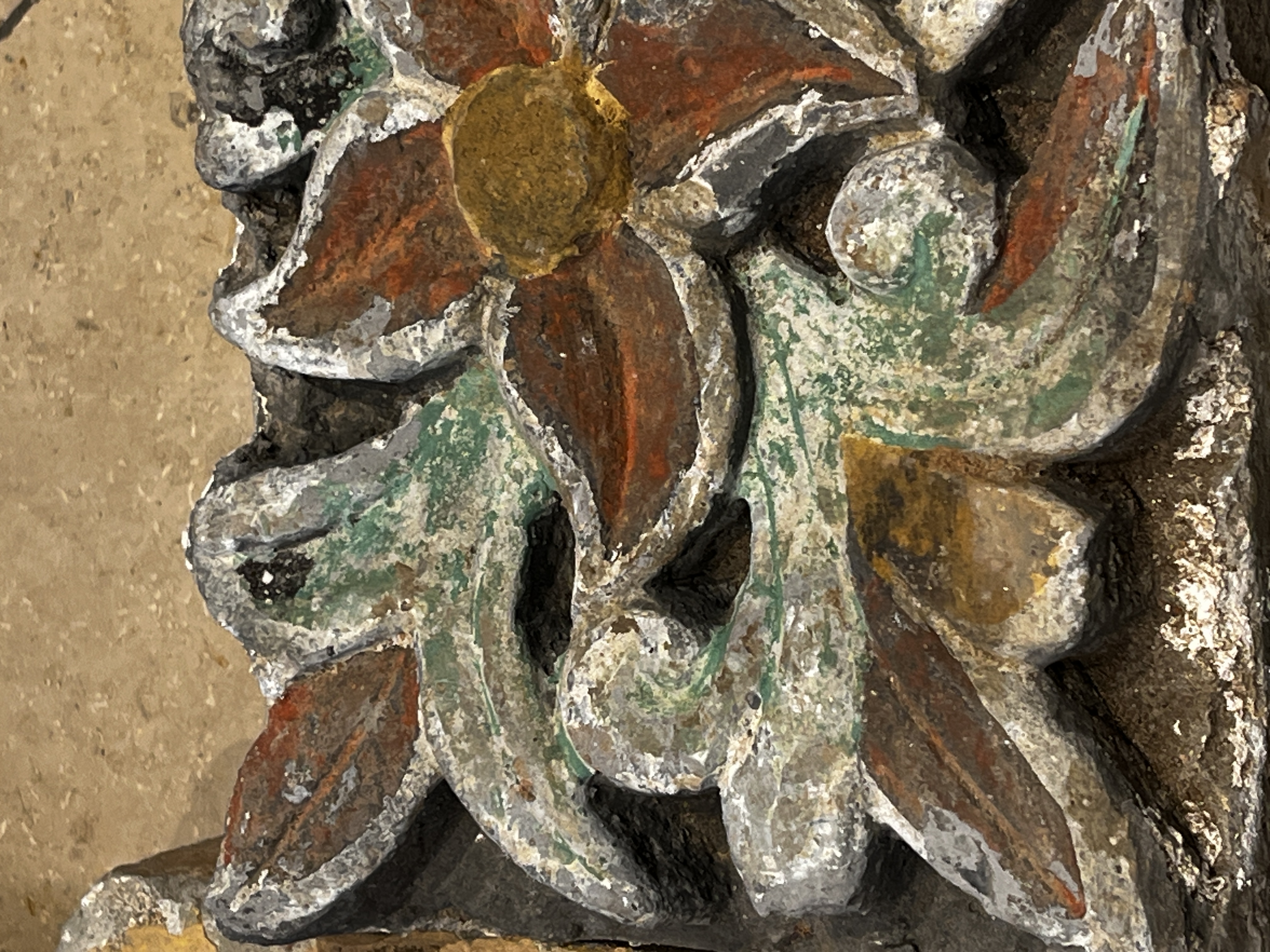 A group of 13 Chinese painted pottery relief tiles  — photo 12