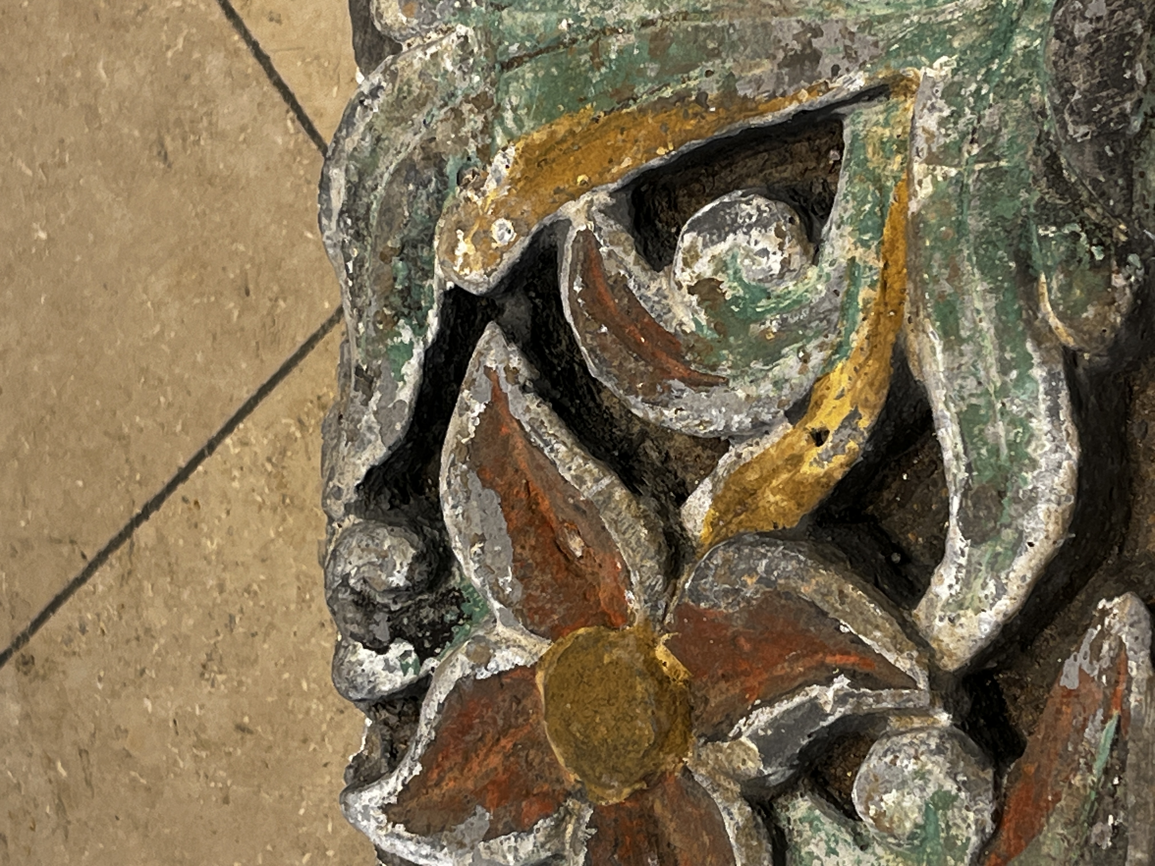A group of 13 Chinese painted pottery relief tiles  — photo 13