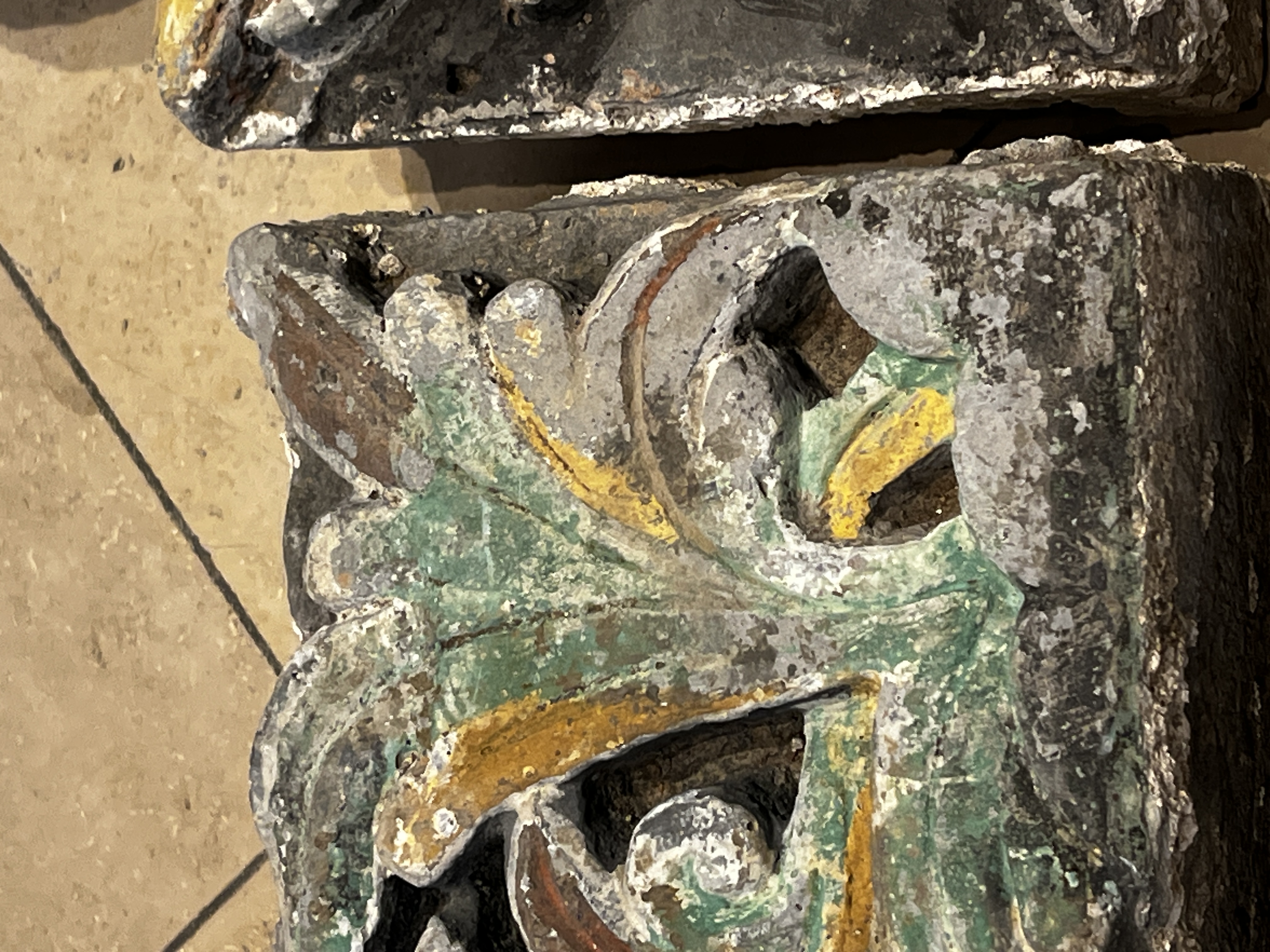 A group of 13 Chinese painted pottery relief tiles  — photo 14