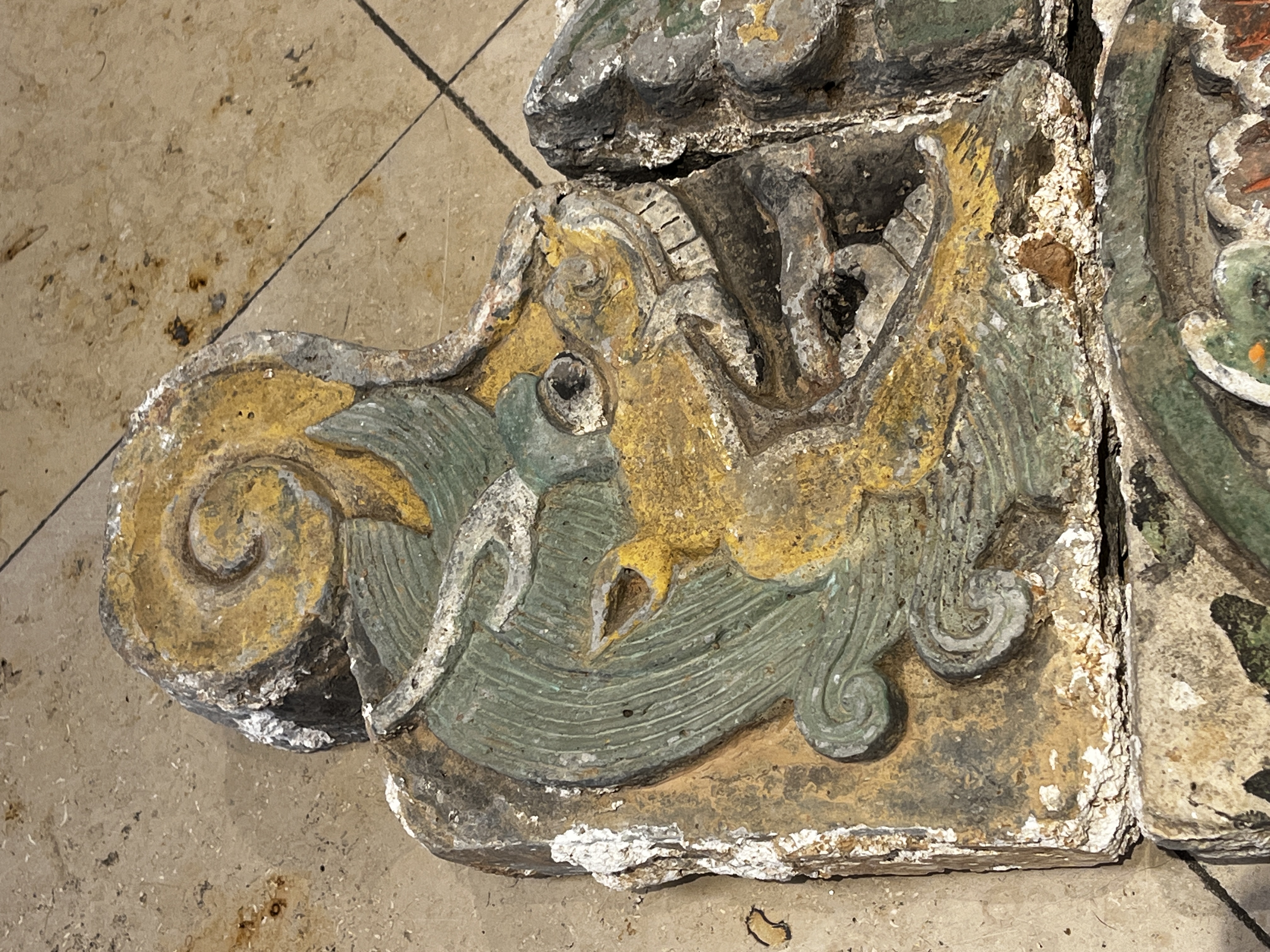 A group of 13 Chinese painted pottery relief tiles  — photo 2