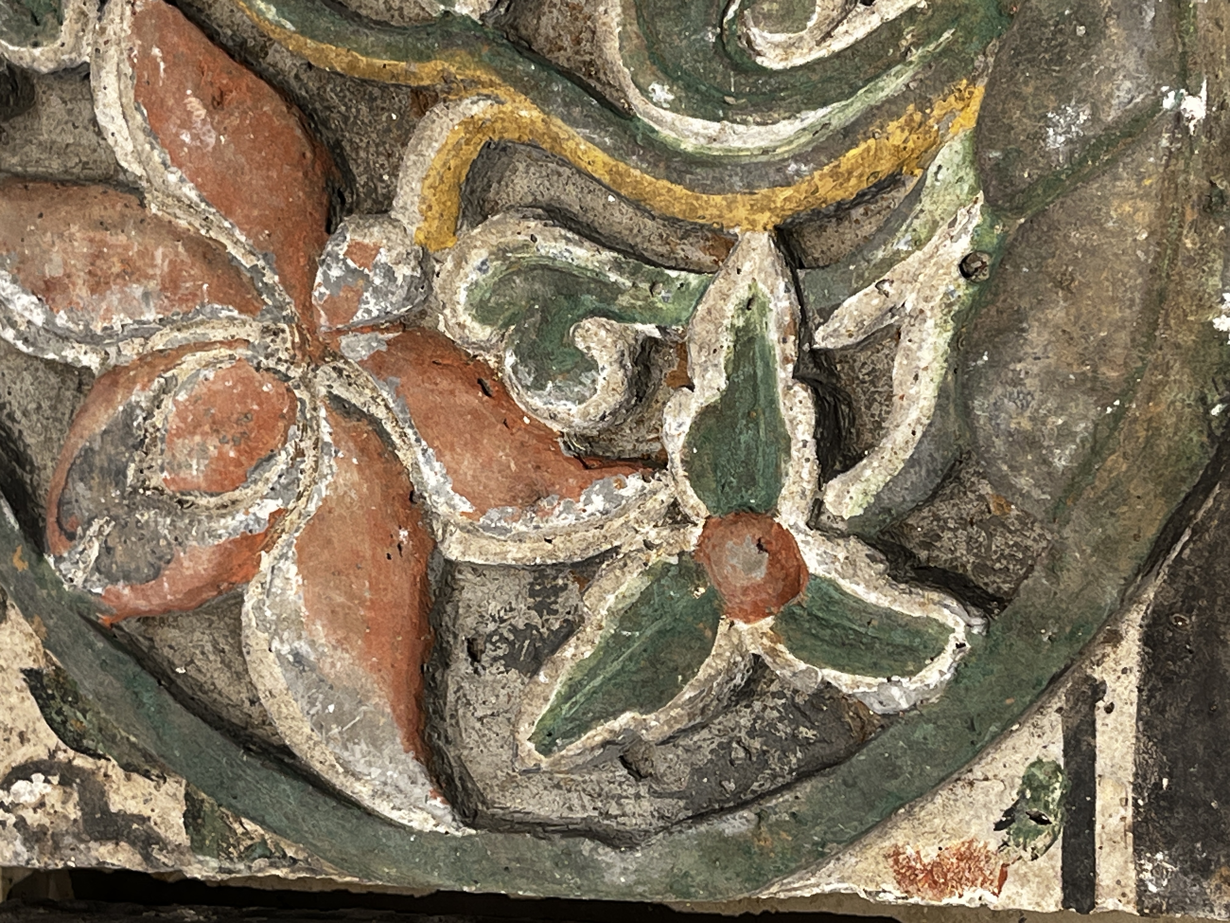A group of 13 Chinese painted pottery relief tiles  — photo 24