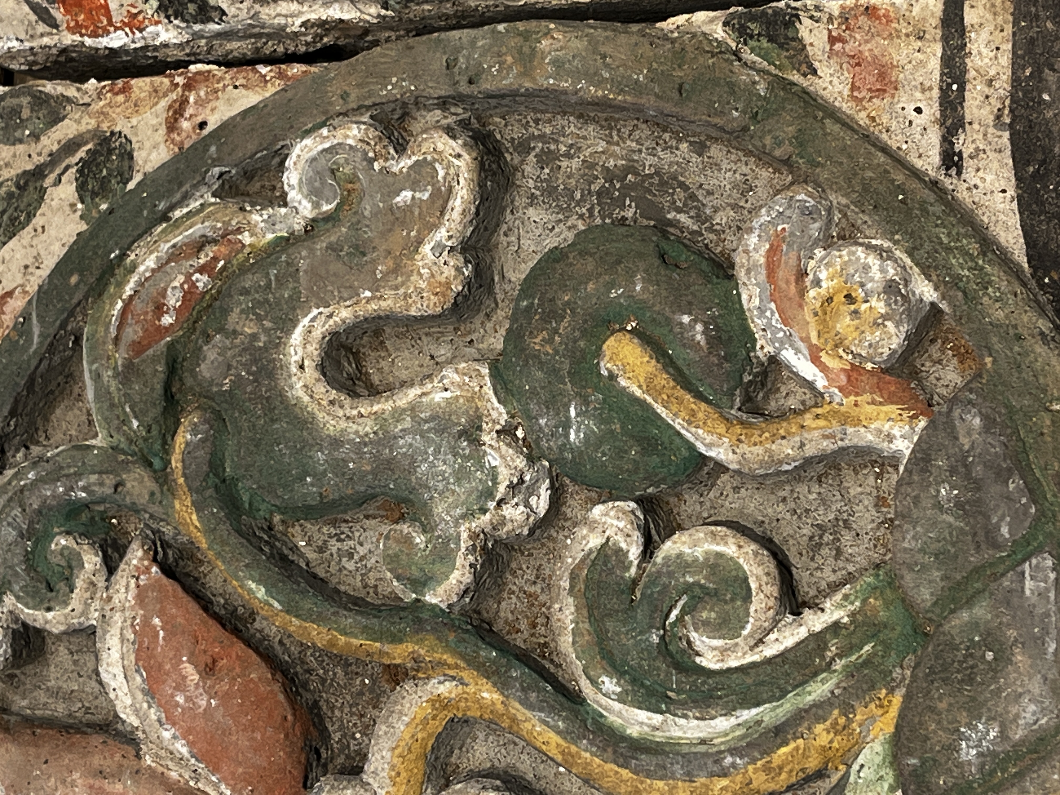 A group of 13 Chinese painted pottery relief tiles  — photo 25