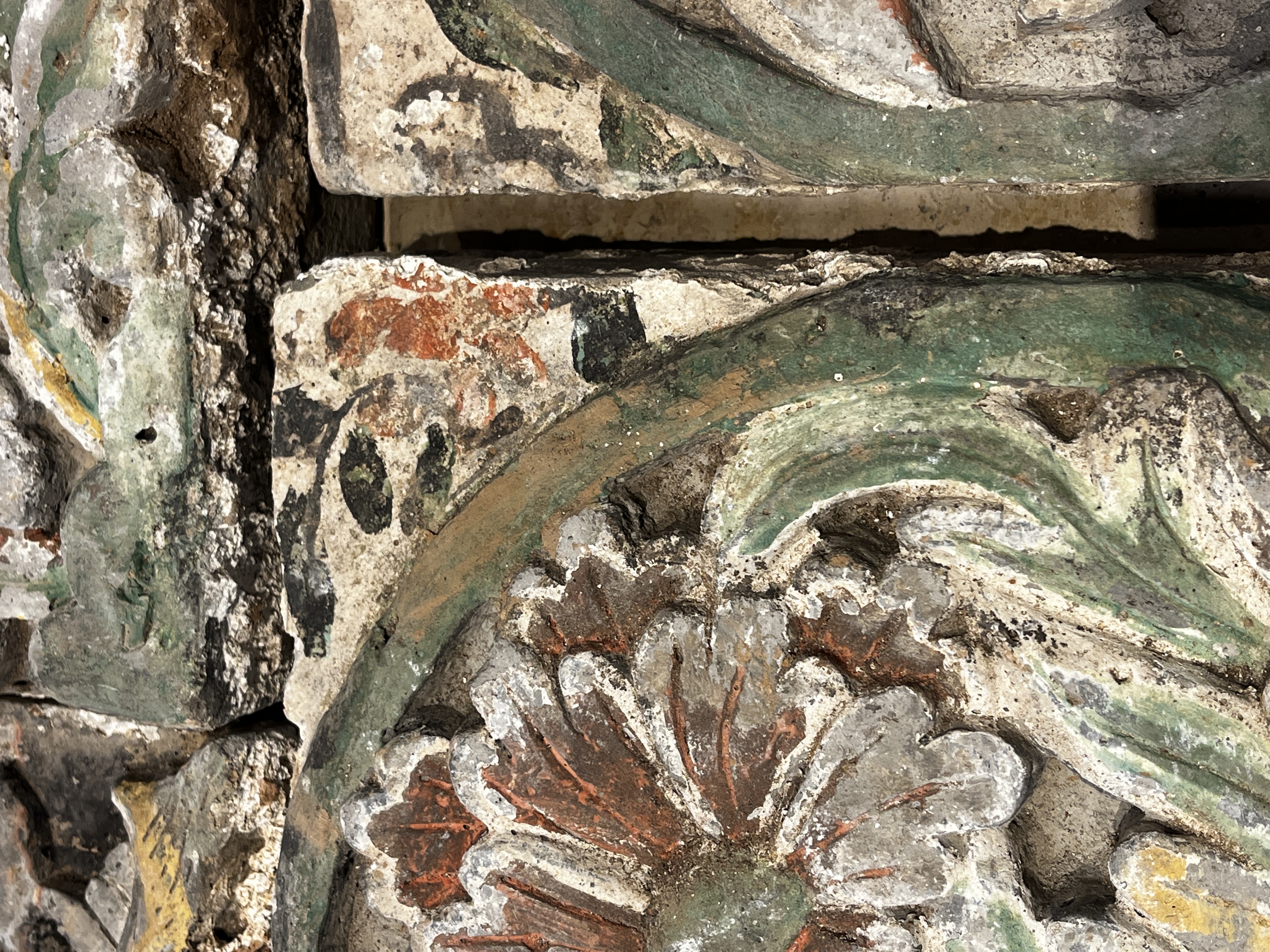 A group of 13 Chinese painted pottery relief tiles  — photo 27