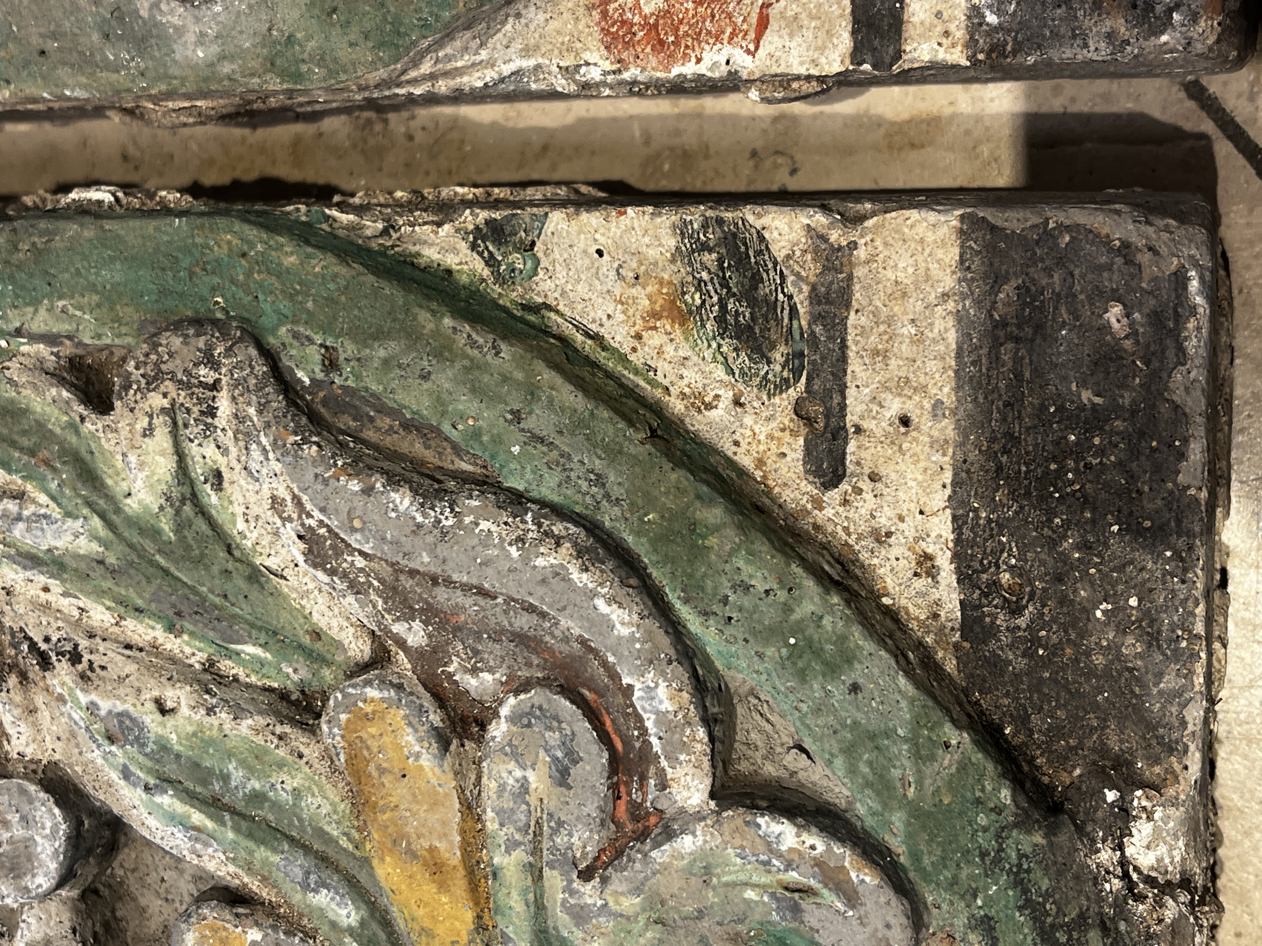 A group of 13 Chinese painted pottery relief tiles  — photo 28
