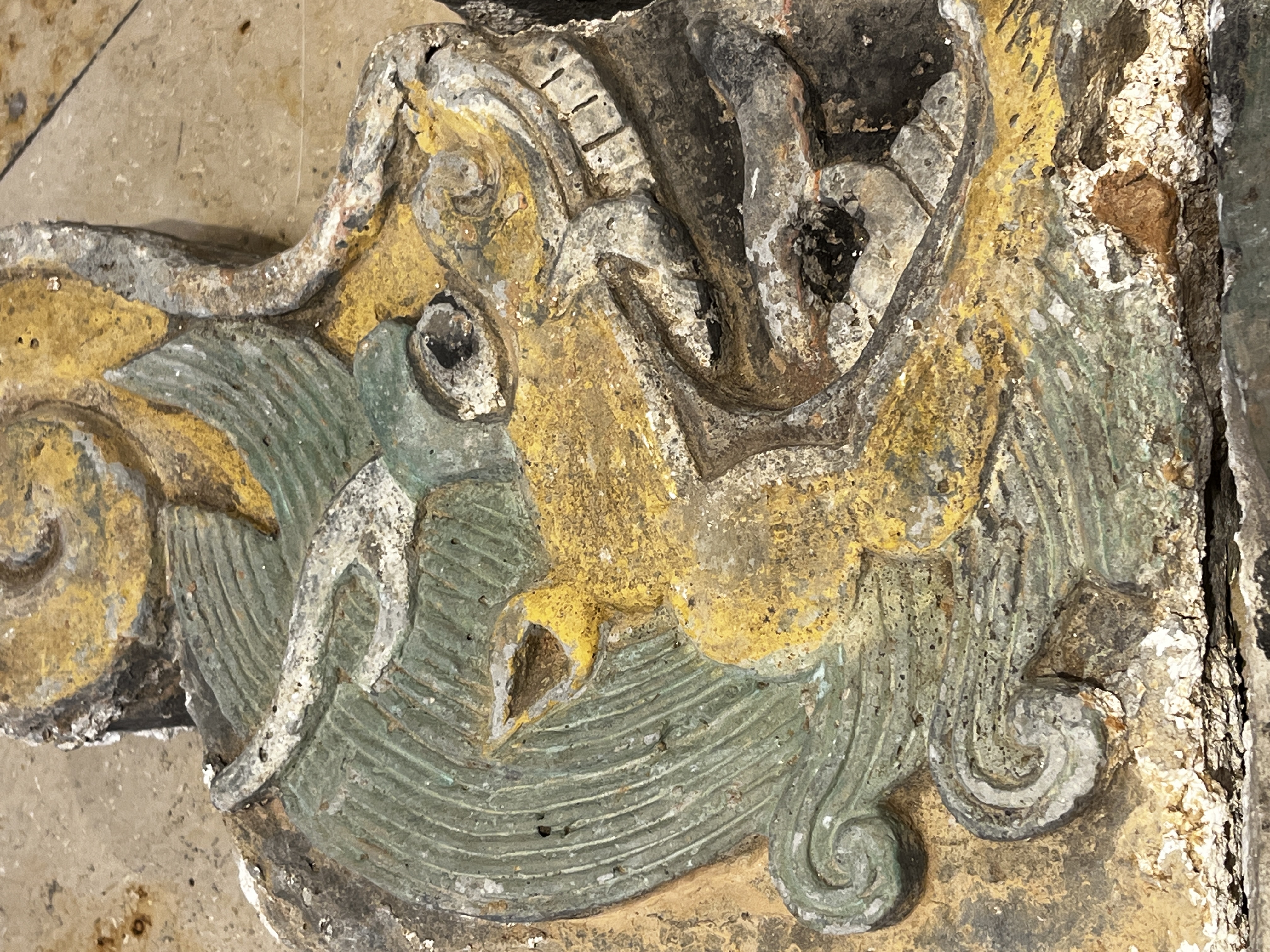 A group of 13 Chinese painted pottery relief tiles  — photo 3