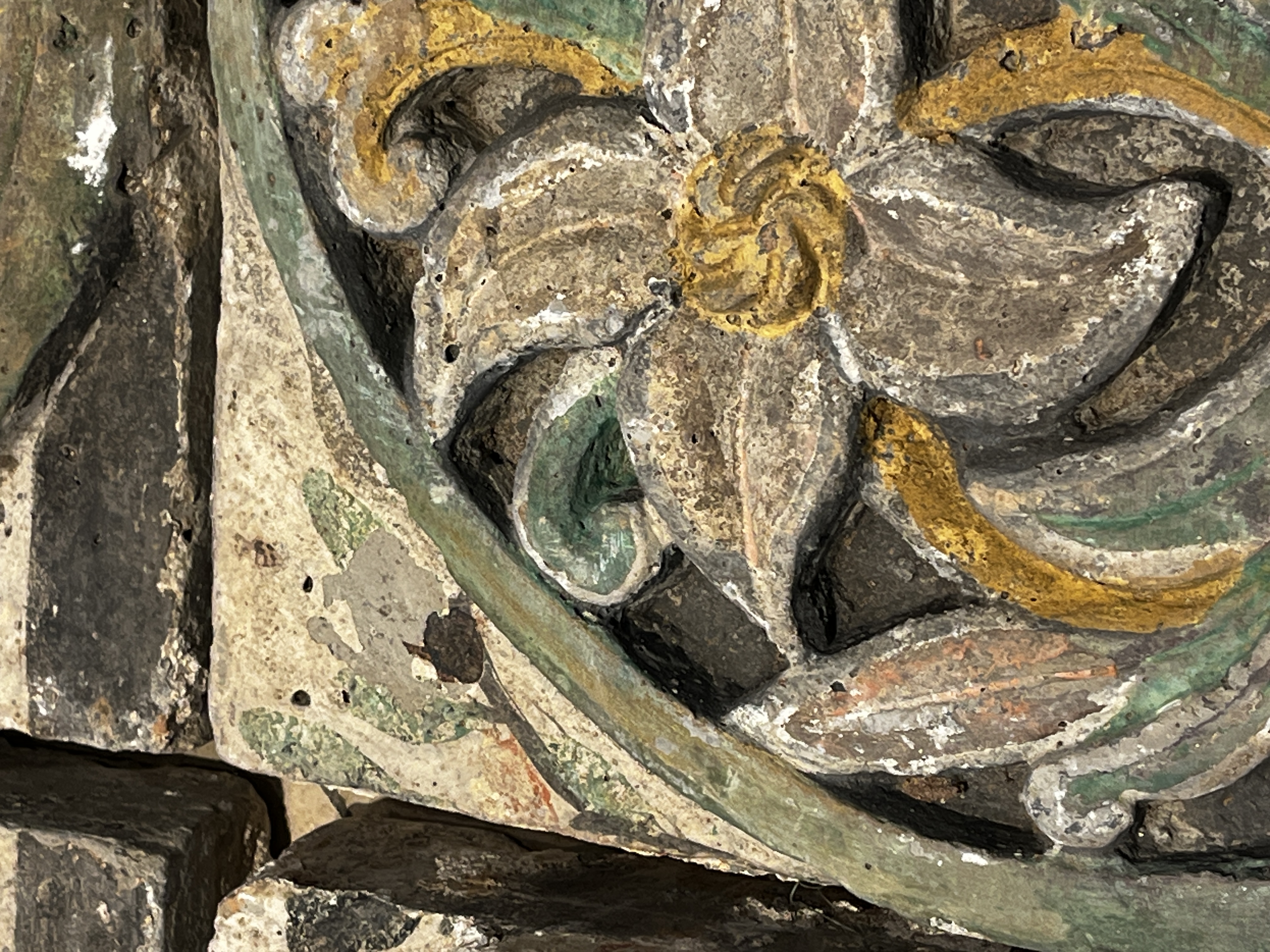 A group of 13 Chinese painted pottery relief tiles  — photo 35