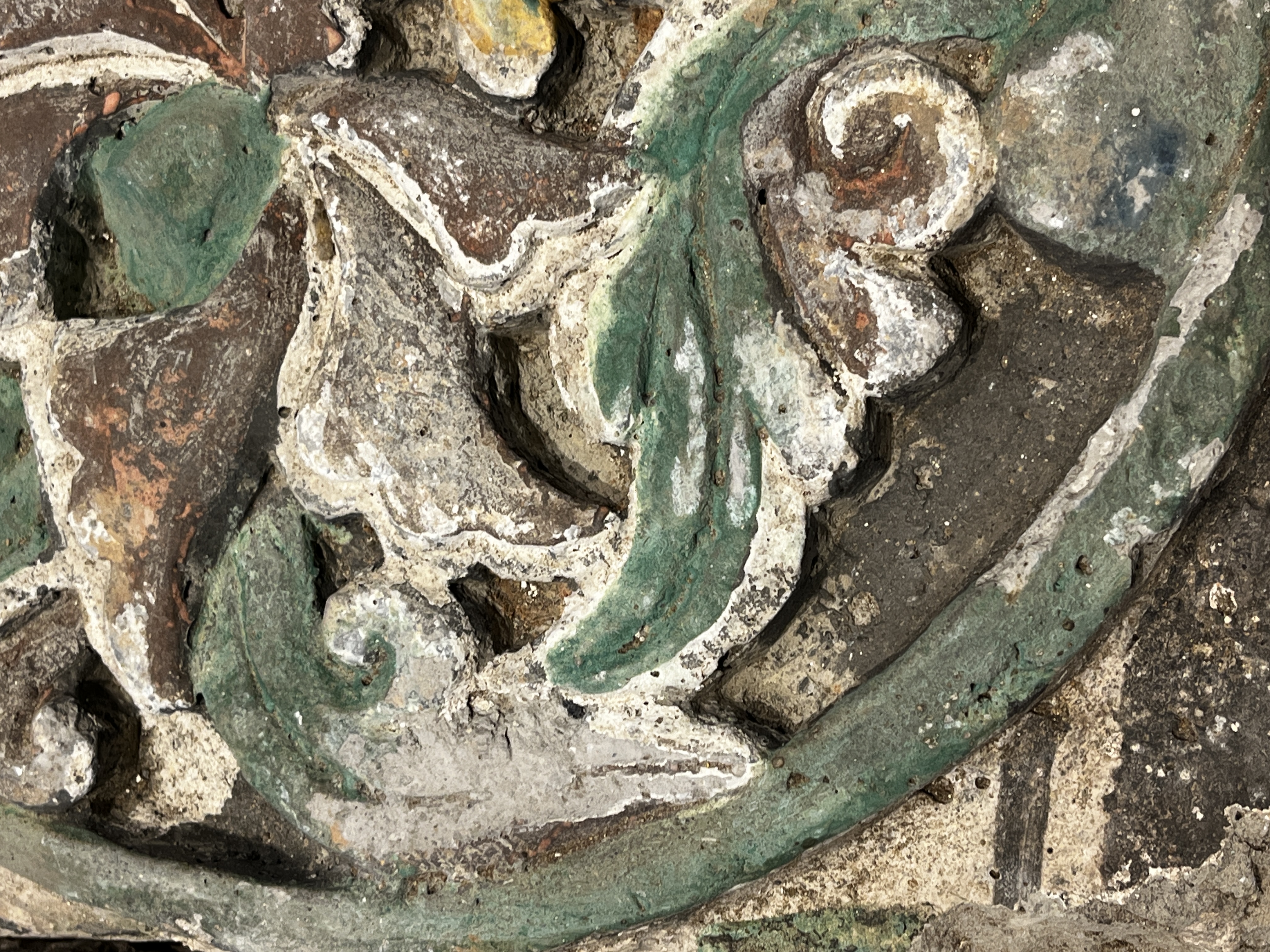 A group of 13 Chinese painted pottery relief tiles  — photo 37