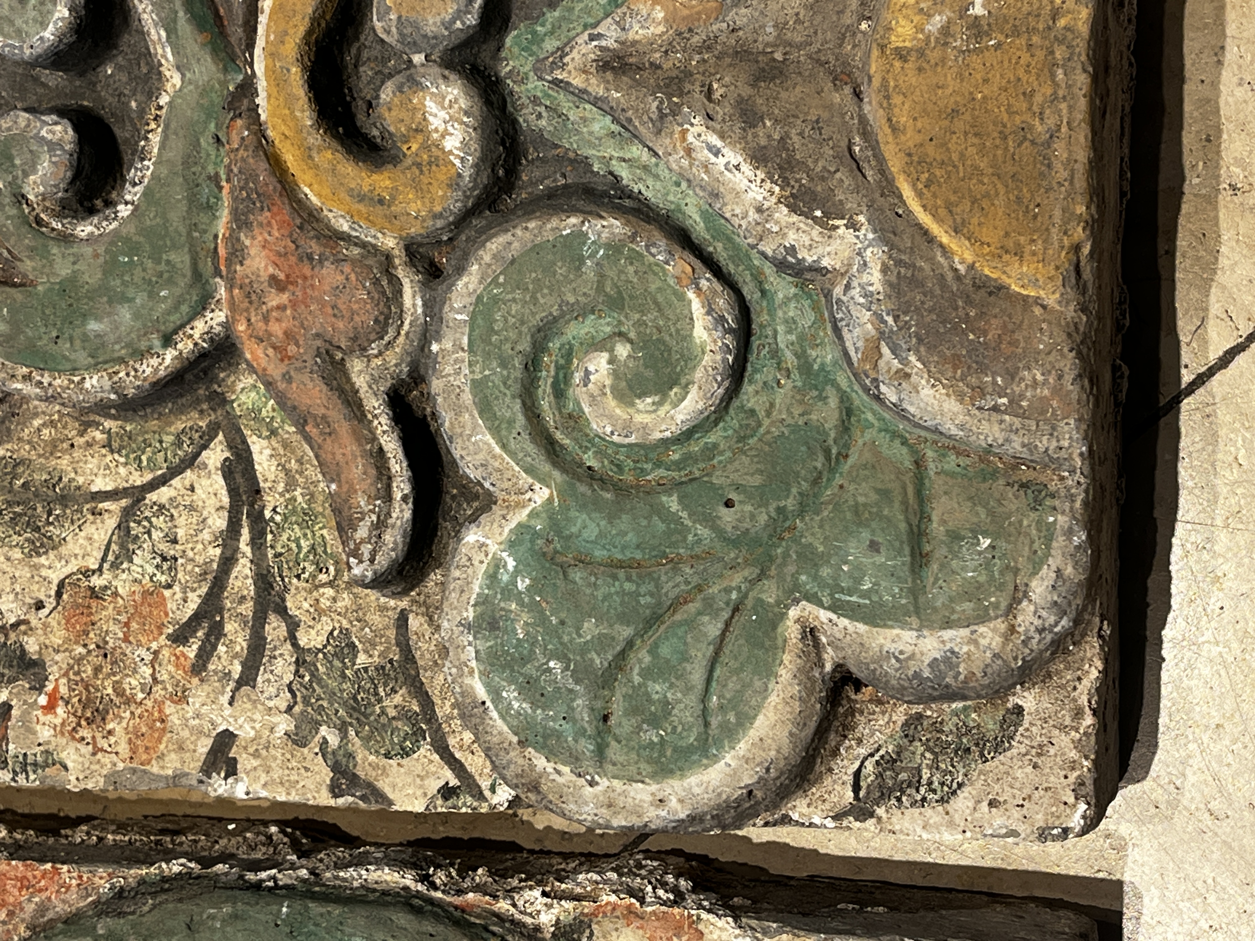 A group of 13 Chinese painted pottery relief tiles  — photo 40