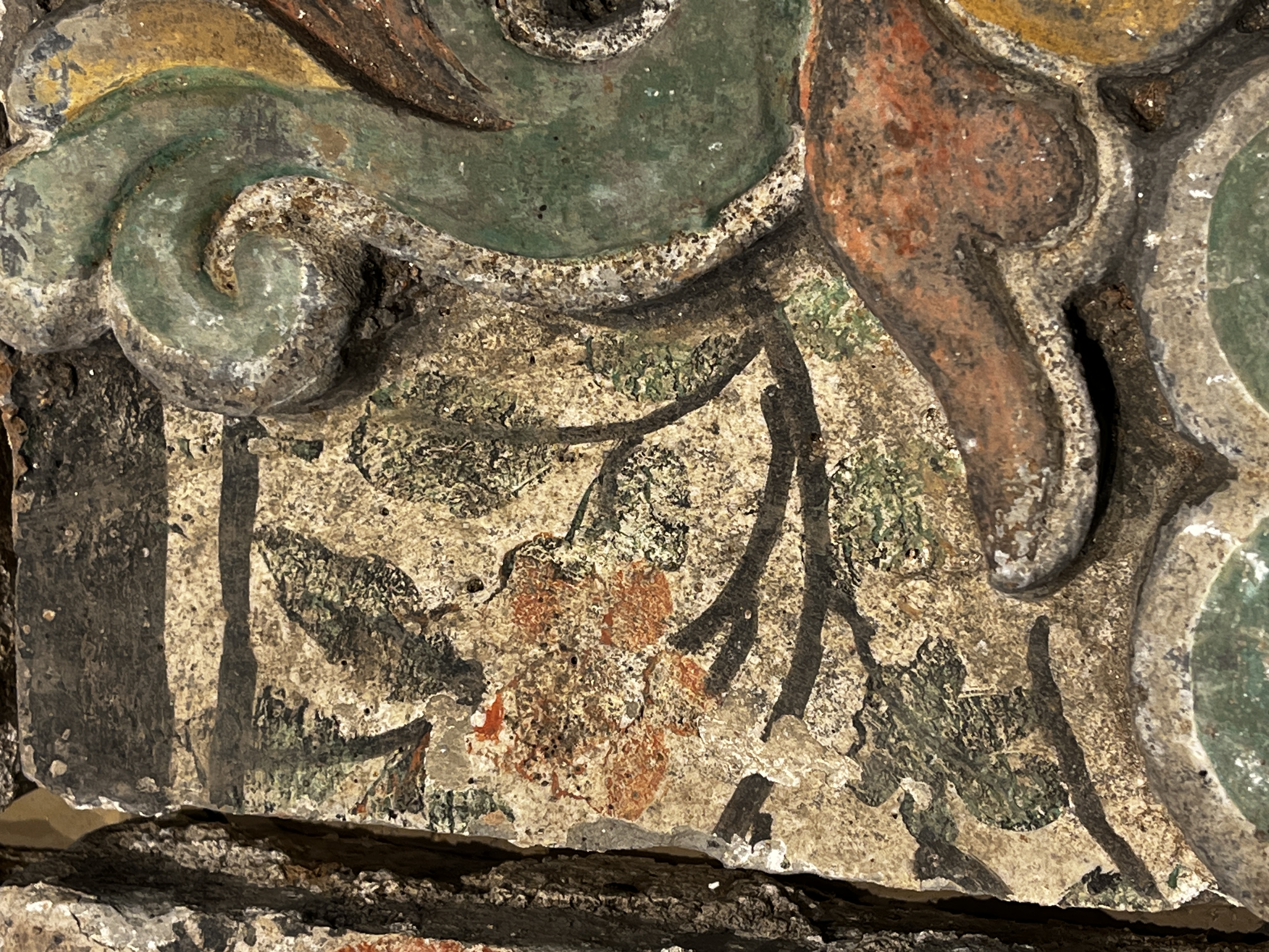 A group of 13 Chinese painted pottery relief tiles  — photo 41