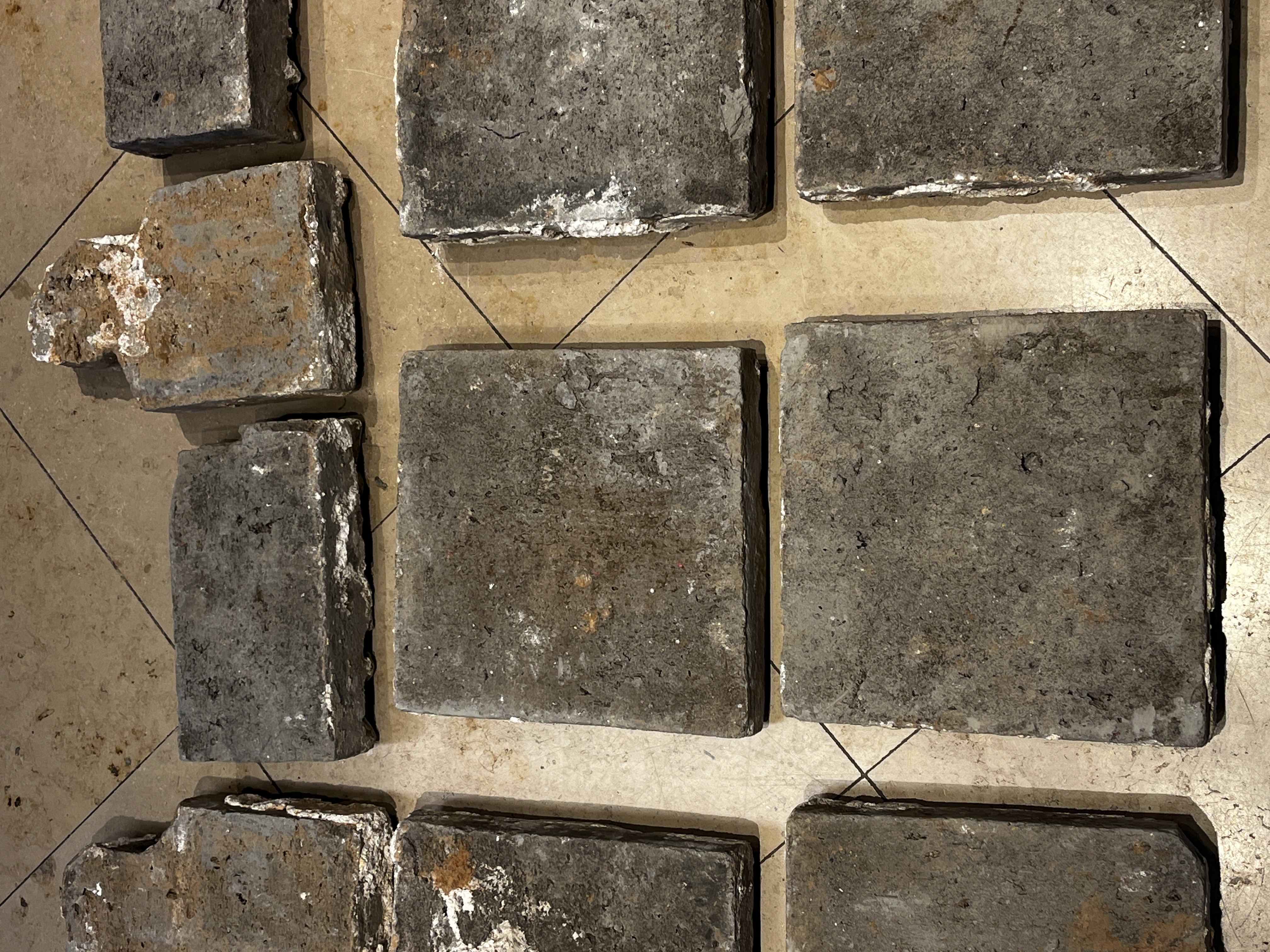 A group of 13 Chinese painted pottery relief tiles  — photo 46