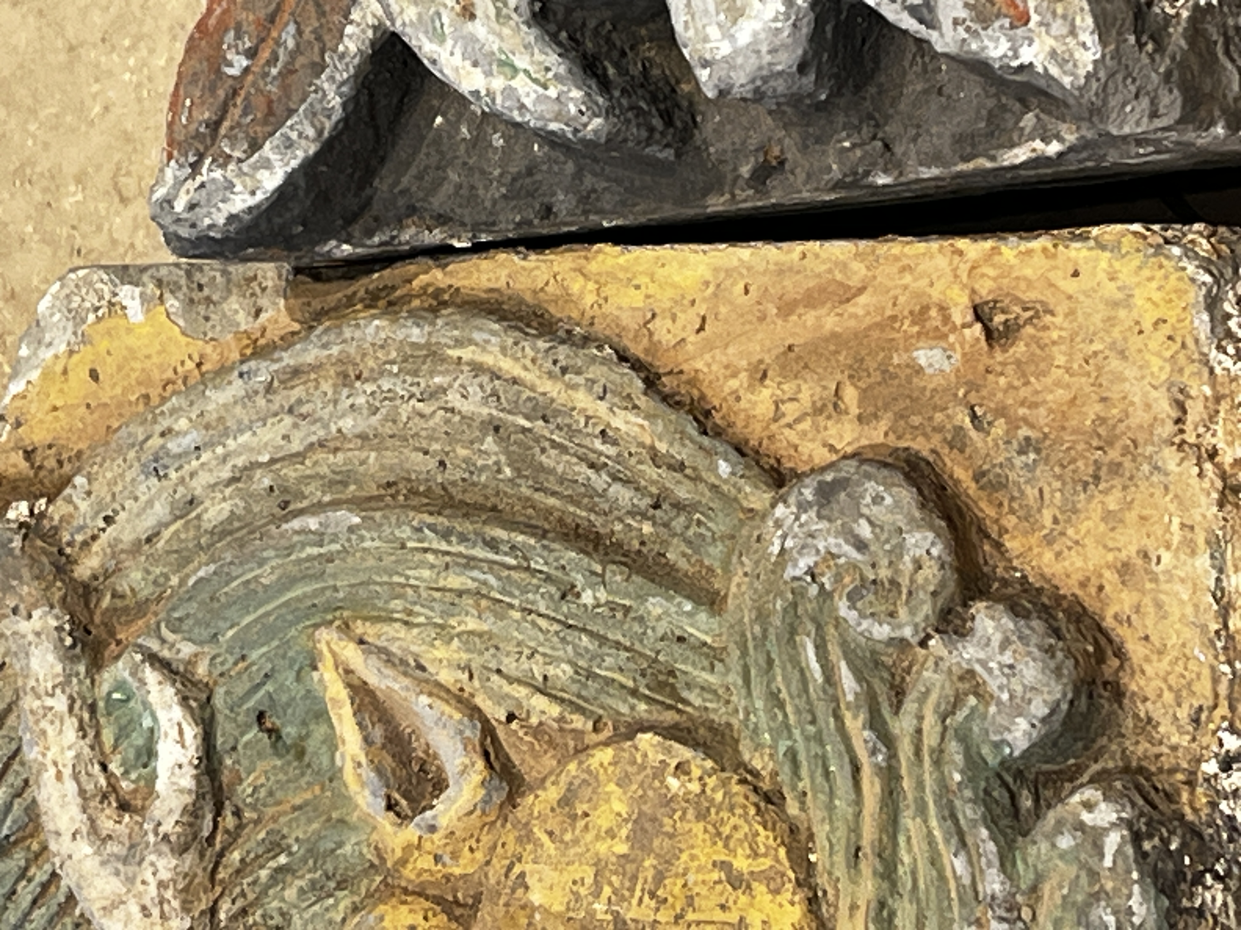 A group of 13 Chinese painted pottery relief tiles  — photo 10