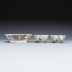 A group of 16 Chinese famille rose and qianjiang cai wares — photo 2