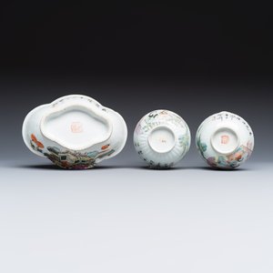 A group of 16 Chinese famille rose and qianjiang cai wares — photo 7